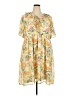 Ellos 100% Polyester Tropical Yellow Casual Dress Size 20 - photo 1