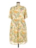 Ellos 100% Polyester Tropical Yellow Casual Dress Size 20 - photo 2
