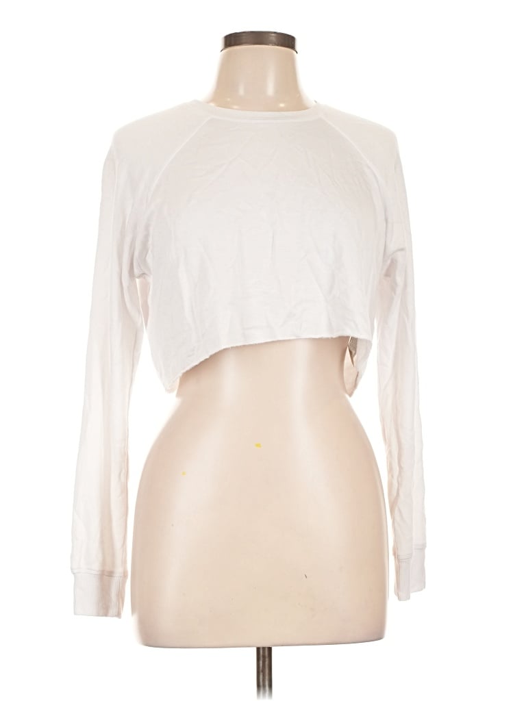 Pre-owned Forever 21 Long Sleeve T-shirt In Ivory