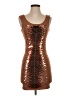 Wow Couture Metallic Brown Cocktail Dress Size S - photo 1