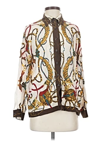 Assorted Brands Long Sleeve Silk Top (view 1)