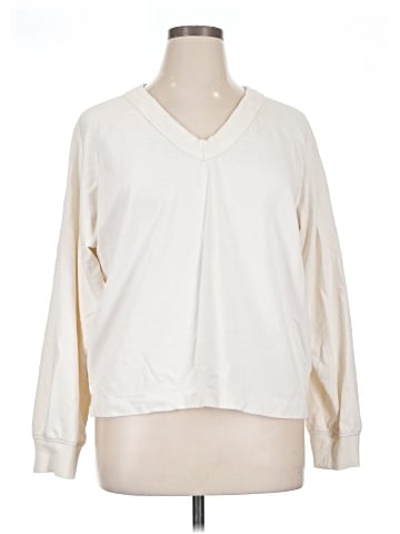 Madewell Cotton Terry V-Neck Sweatshirt (view 1)