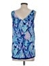 Lilly Pulitzer 100% Polyester Blue Sleeveless Blouse Size S - photo 2