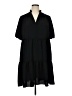 CeCe Solid Black Casual Dress Size 1X - photo 1