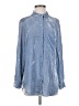 Eileen Fisher Metallic Blue Long Sleeve Blouse Size S - photo 1