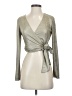 Alice + Olivia Metallic Silver Long Sleeve Top Size S - photo 1