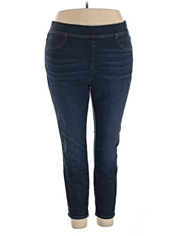 Madewell Plus Pull-On Skinny Jeans in Wisteria Wash (view 1)