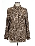 Chico's Animal Print Brown Long Sleeve Blouse Size L - photo 1