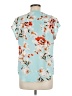Fun2Fun 100% Polyester Floral Teal Short Sleeve Blouse Size M - photo 2