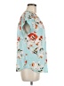 Fun2Fun 100% Polyester Floral Teal Short Sleeve Blouse Size M - photo 4