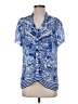 NY Collection 100% Polyester Paisley Blue Short Sleeve Blouse Size S - photo 1