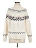 Nicole Miller Artelier Chevron-herringbone Ivory Pullover Sweater Size M - photo 1