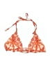 MICHAEL Michael Kors 100% Polyurethane Print Orange Swimsuit Top Size M - photo 1
