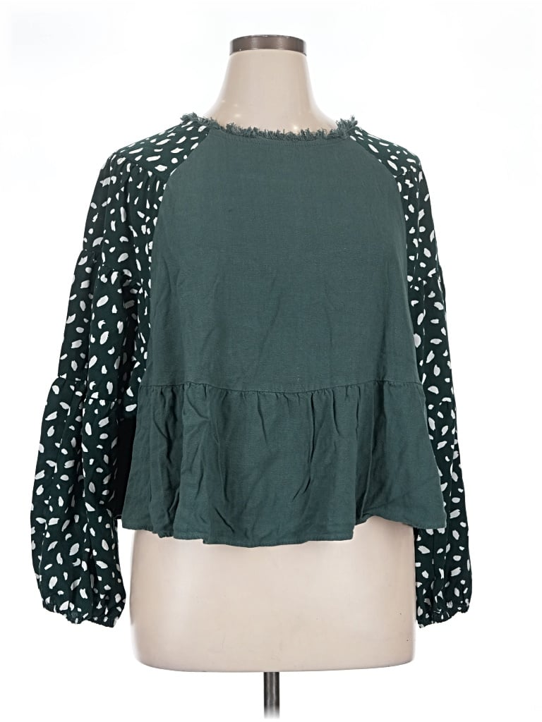 Pre-owned Umgee 3/4 Sleeve Blouse In Green