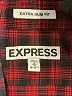 Express 100% Cotton Plaid Burgundy Long Sleeve Button-Down Shirt Size M - photo 7