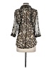 Oboe 100% Polyester Animal Print Brown 3/4 Sleeve Blouse Size M - photo 2
