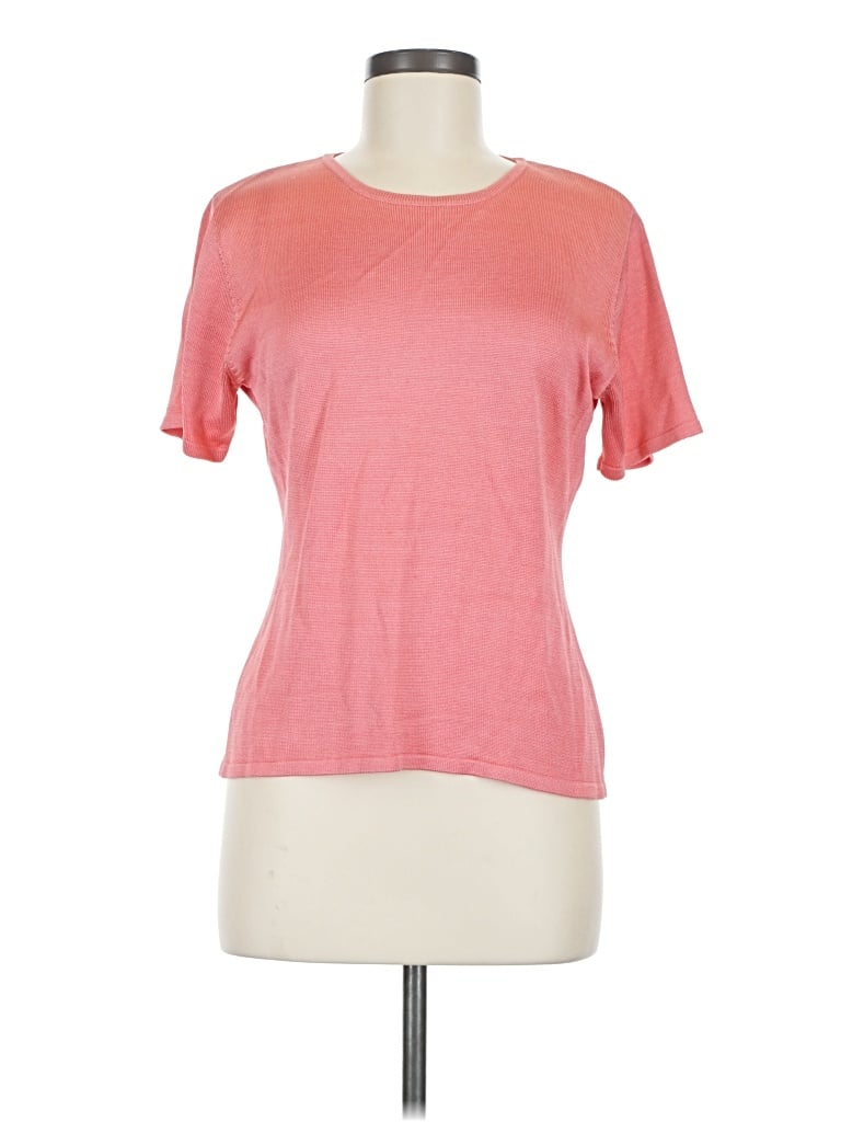 Pre-owned Carlisle Short Sleeve Top Pink Crew Neck Tops