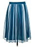 Halogen 100% Polyester Stripes Blue Casual Skirt Size 8 - photo 2