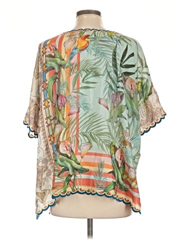 Johnny Was Short Sleeve Silk Top (view 2)