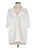 By Francine 100% Polyester Ivory Short Sleeve Blouse Size M - photo 1