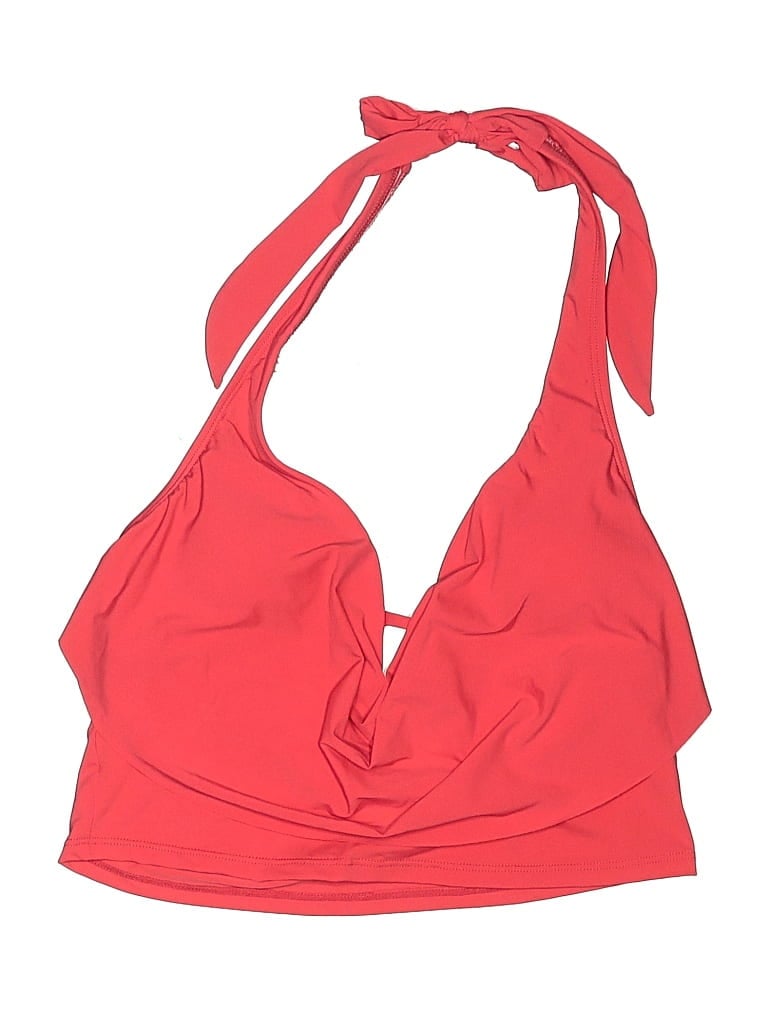 Pre-owned Cupshe Swimsuit Top Red Solid Pattern Swimwear