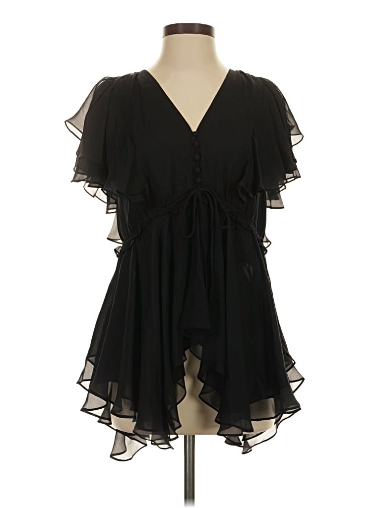 Veronica Beard Short Sleeve Blouse In Black