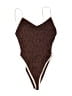Wild Fable Chevron-herringbone Brown One Piece Swimsuit Size XXS - photo 1