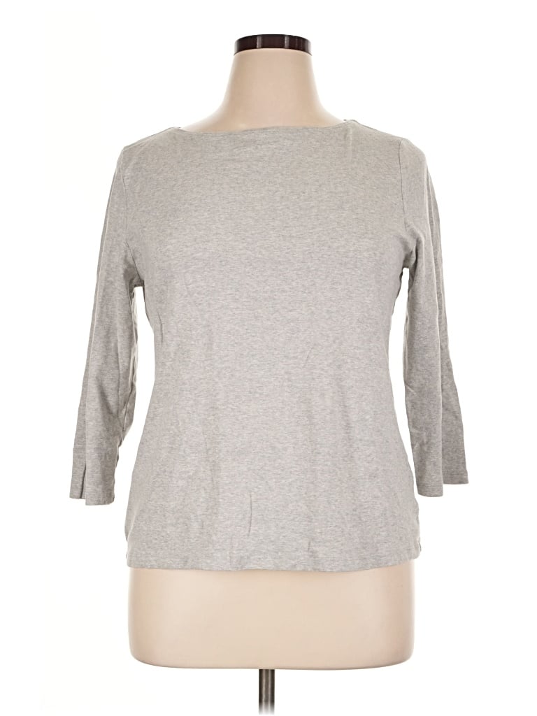 Pre-owned Talbots 3/4 Sleeve T-shirt In Gray