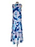 Mud Pie 100% Polyester Print Blue Casual Dress Size S - photo 2