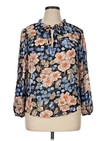 Rebecca Taylor 3/4 Sleeve Silk Top (view 1)