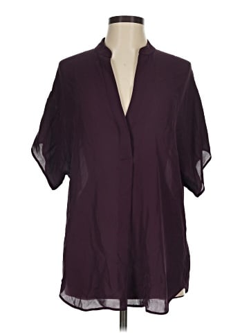 Vince. Short Sleeve Silk Top (view 1)