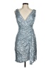 Eliza J Metallic Silver Cocktail Dress Size 6 - photo 1