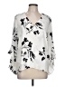 Grace 100% Polyester Floral Ivory 3/4 Sleeve Blouse Size L - photo 1