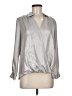 Yoana Baraschi 100% Polyester Metallic Silver Long Sleeve Blouse Size M - photo 1