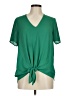 Pleione 100% Polyester Green Short Sleeve Blouse Size M - photo 1
