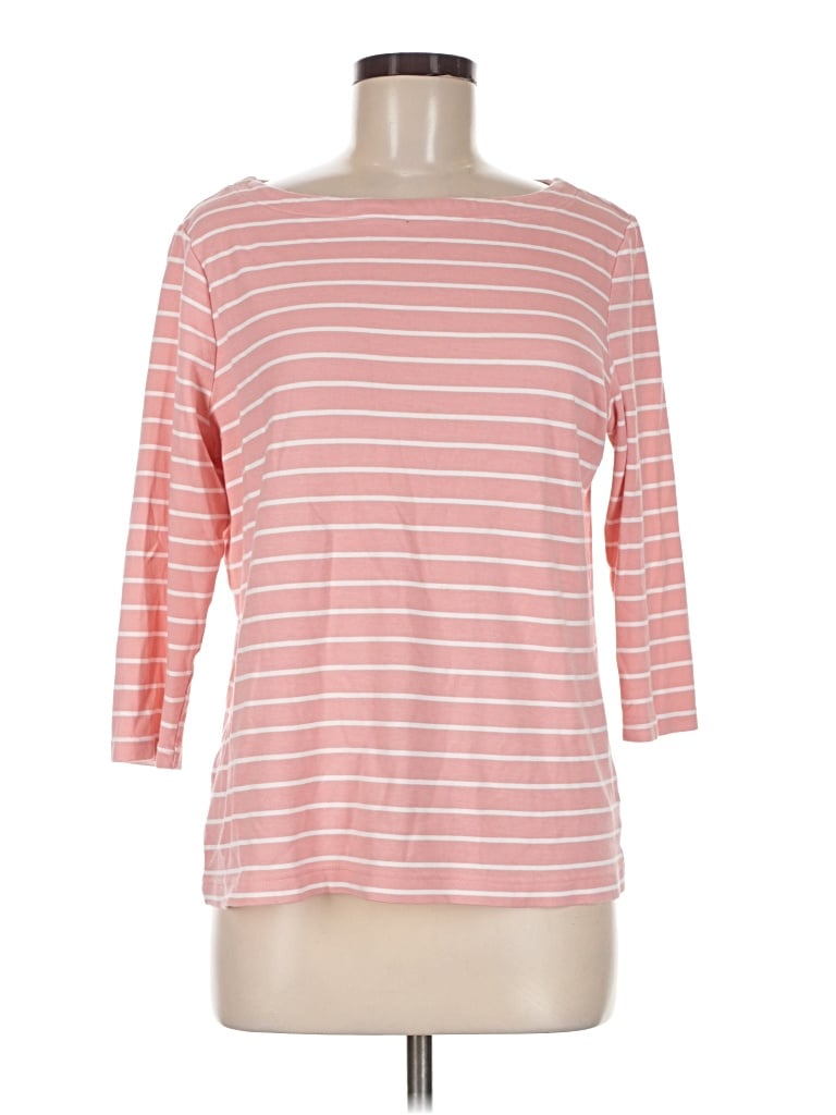 Pre-owned Croft & Barrow 3/4 Sleeve T-shirt In Pink