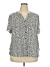 Amazon Essentials 100% Viscose Animal Print Silver Short Sleeve Blouse Size XXL - photo 1