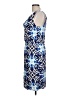 Kenar Print Blue Cocktail Dress Size L - photo 5