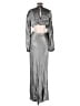 Shona Joy Metallic Silver Cocktail Dress Size 6 - photo 2
