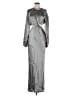 Shona Joy Metallic Silver Cocktail Dress Size 6 - photo 1