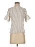 Derek Lam 100% Cotton Stripes Ivory Short Sleeve Blouse Size S - photo 1