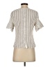 Derek Lam 100% Cotton Stripes Ivory Short Sleeve Blouse Size S - photo 2