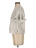 Derek Lam 100% Cotton Stripes Ivory Short Sleeve Blouse Size S - photo 5