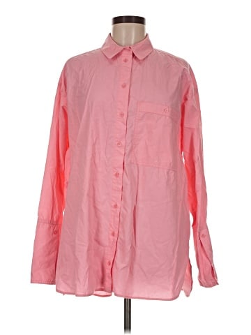 Topshop Long Sleeve Button-Down Shirt (view 1)
