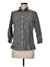 Lands' End 100% Baumwolle Houndstooth Gray 3/4 Sleeve Button-Down Shirt Size 8 - photo 1