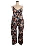 Emery Rose 100% Polyester Floral Black Jumpsuit Size 0X - photo 1