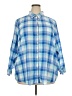 3J Workshop 100% Cotton Plaid Blue 3/4 Sleeve Button-Down Shirt Size 3X - photo 1