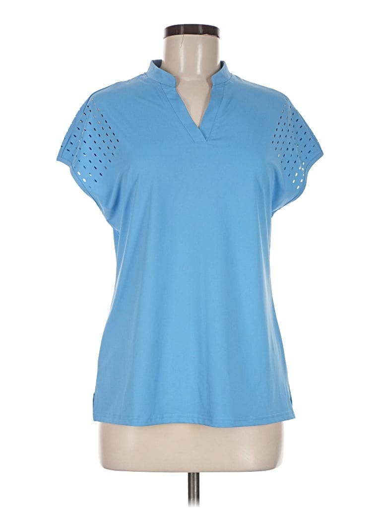 Pre-owned Assorted Brands Short Sleeve Polo Shirt In Blue