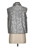 Halston Metallic Silver Sleeveless Blouse Size L - photo 2