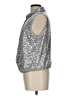 Halston Metallic Silver Sleeveless Blouse Size L - photo 6